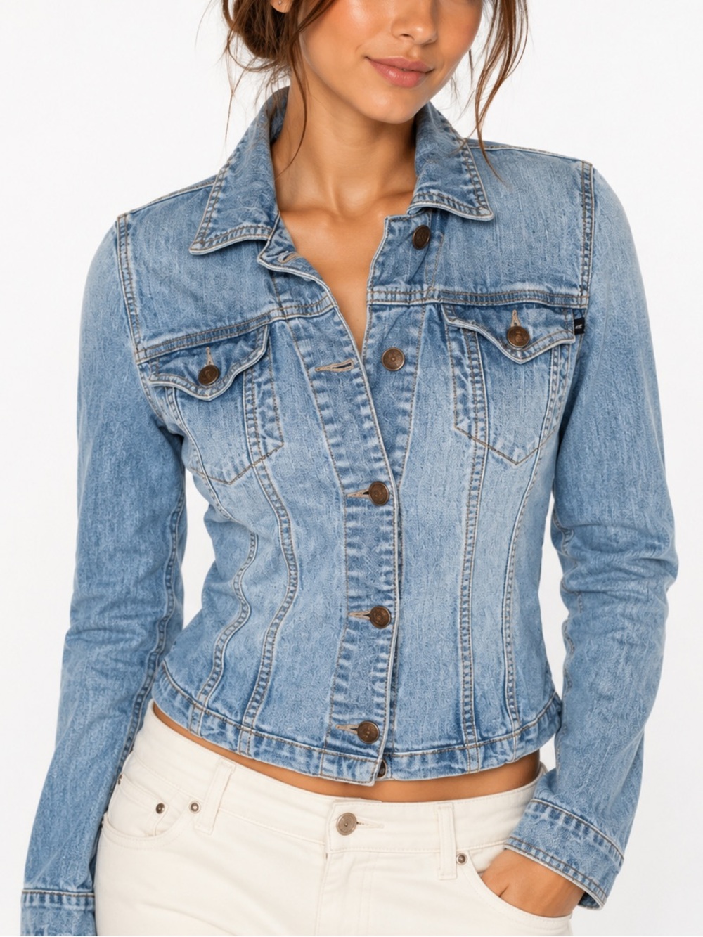 Abercrombie & Fitch Y2K Vintage Cropped Denim Jacket